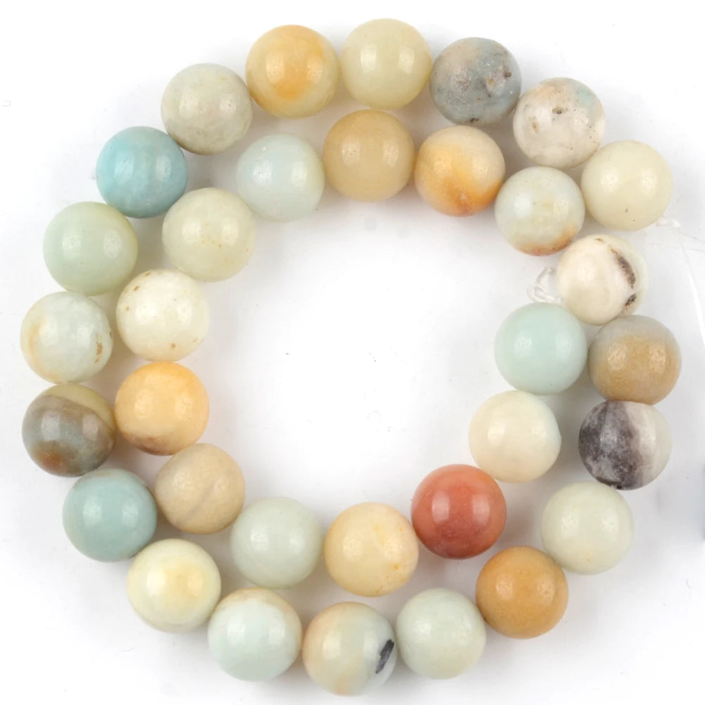 4-12mm Natural Amazonite Stone Beads For Jewelry Making Round Spacer Beads For Jewelry Making DIY Bracelet Handmade
