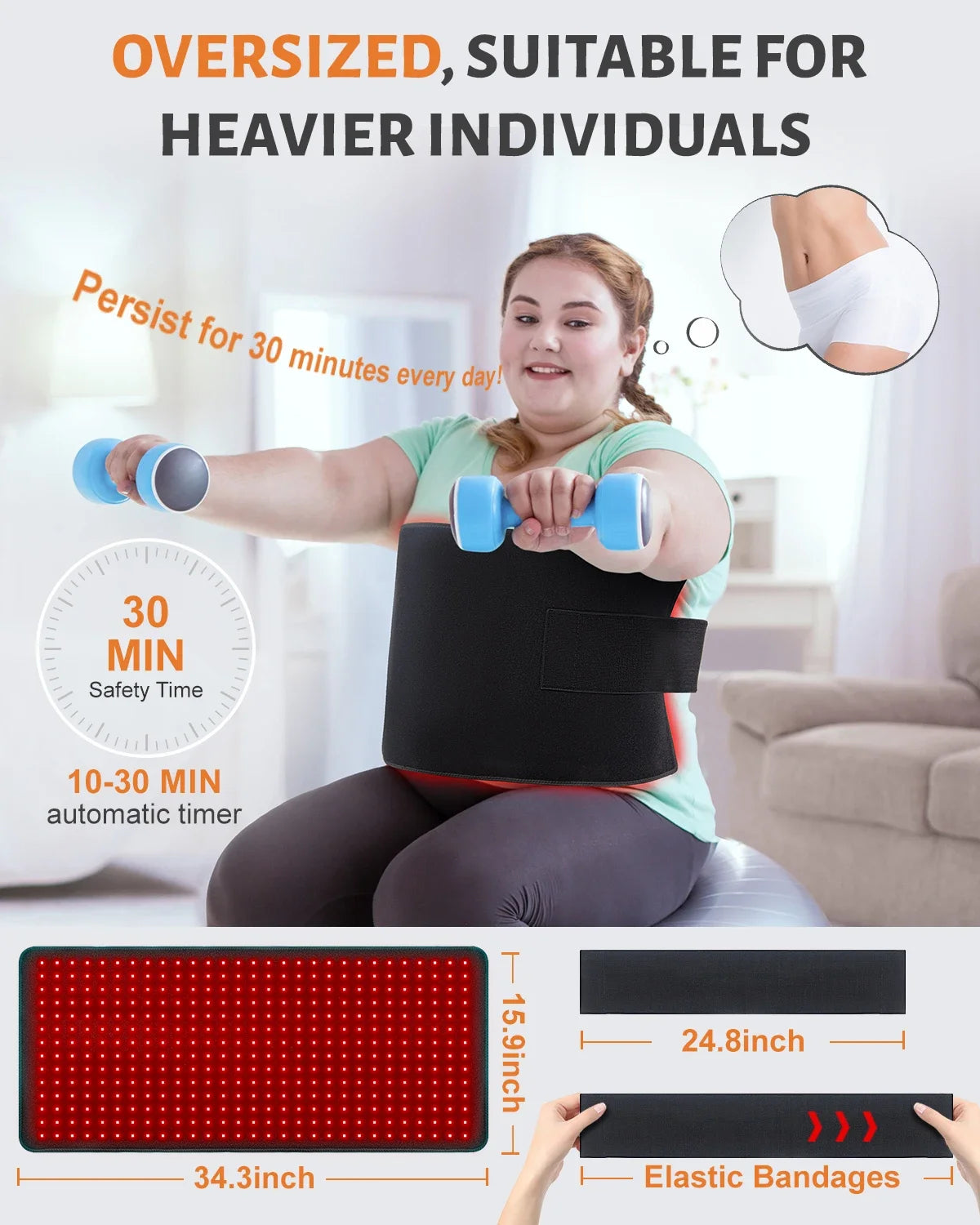 406pcs Leds Red Light Therapy Heating Larger Pad 660nm Waist Back Shoulder Muscle Pain YogaMat Relief Relax Infrared Light 850nm