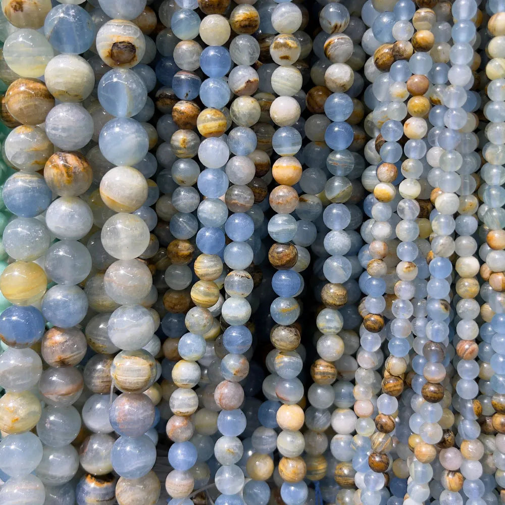 4 6 8 10 12mm Natural purple Stichtite Opal green Larimar stone Round Loose Beads For Jewelry Making DIY Bracelets Necklace 15''