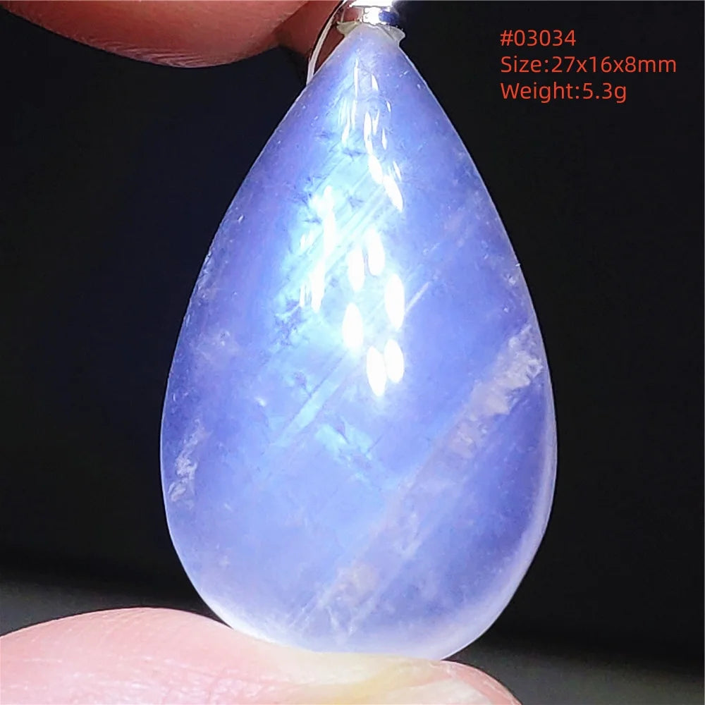 Natural Moonstone Blue Light Pendant Oval Beads Women Men Necklace 925 Silver Moonstone Pendant AAAAAA
