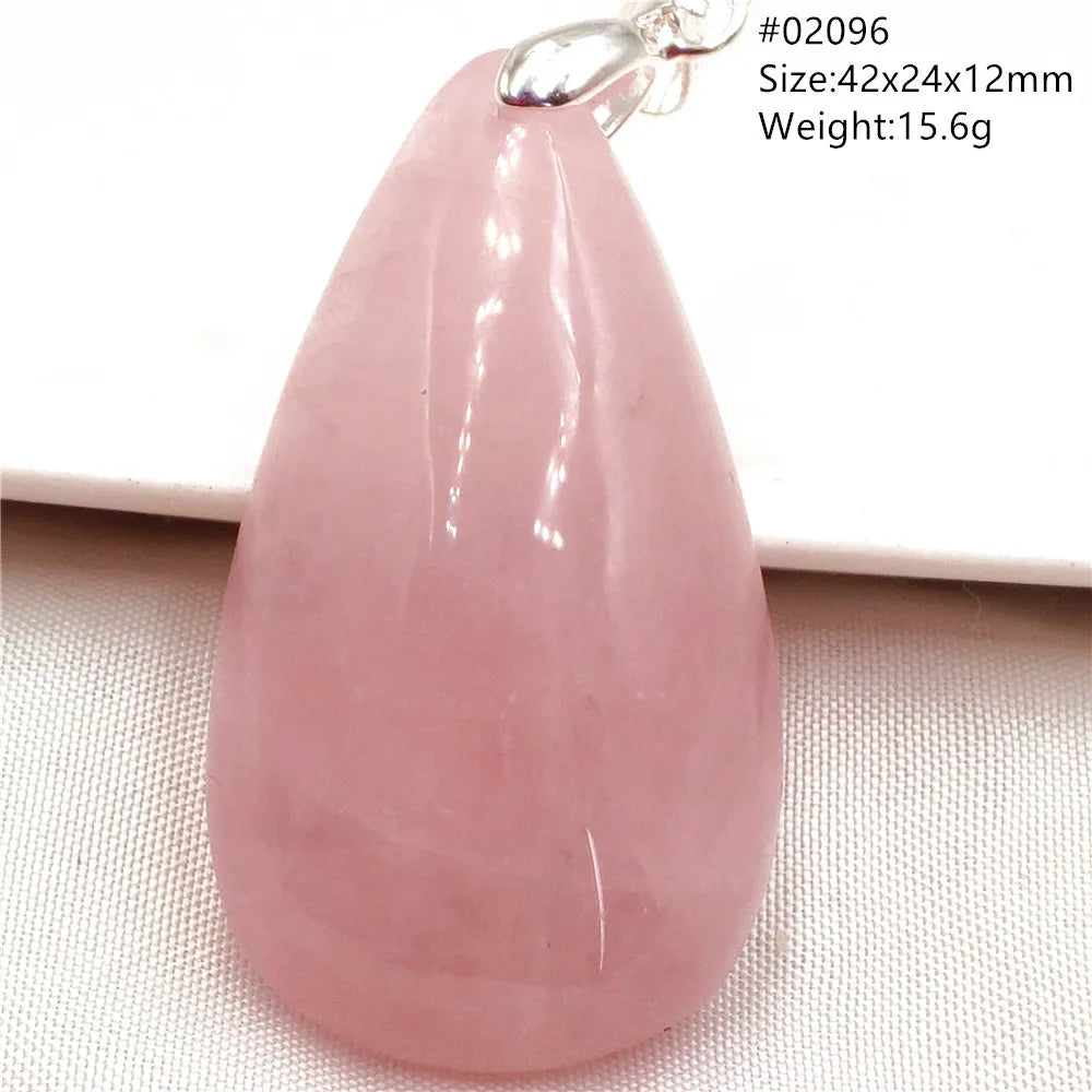 Natural Rose Quartz Pendant Pink Rose Quartz Madagascar Women Men Love Stone AAAAA