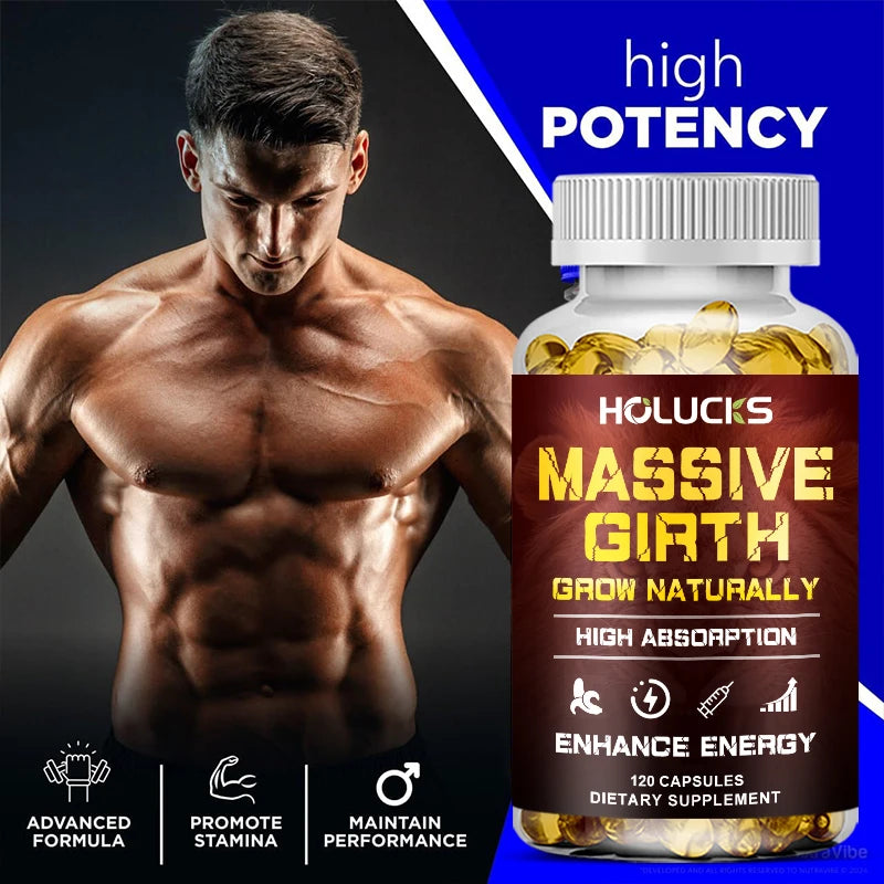 Massive Girth Men's Capsules, Enhances Performance & Energy, Provide a Happy Life for Men and Women - 120 Gummy