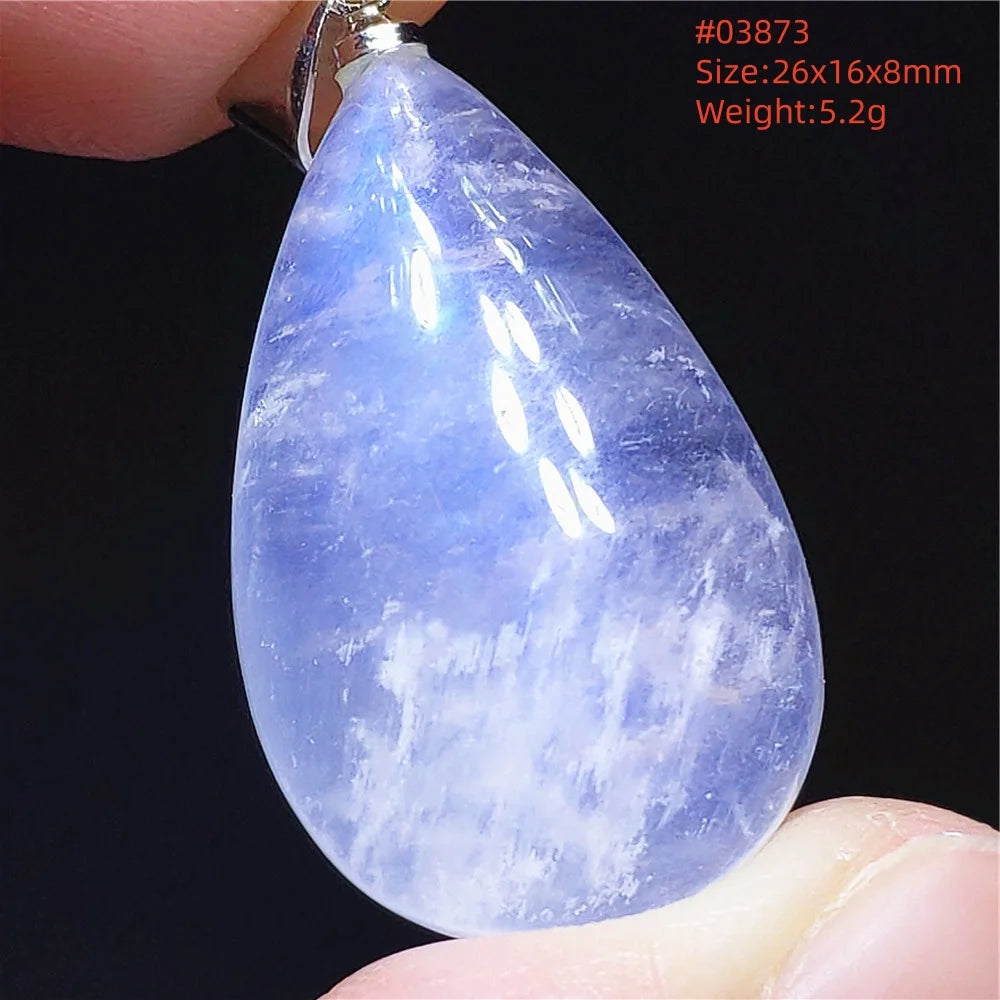 Natural Moonstone Blue Light Pendant Oval Beads Women Men Necklace 925 Silver Moonstone Pendant AAAAAA