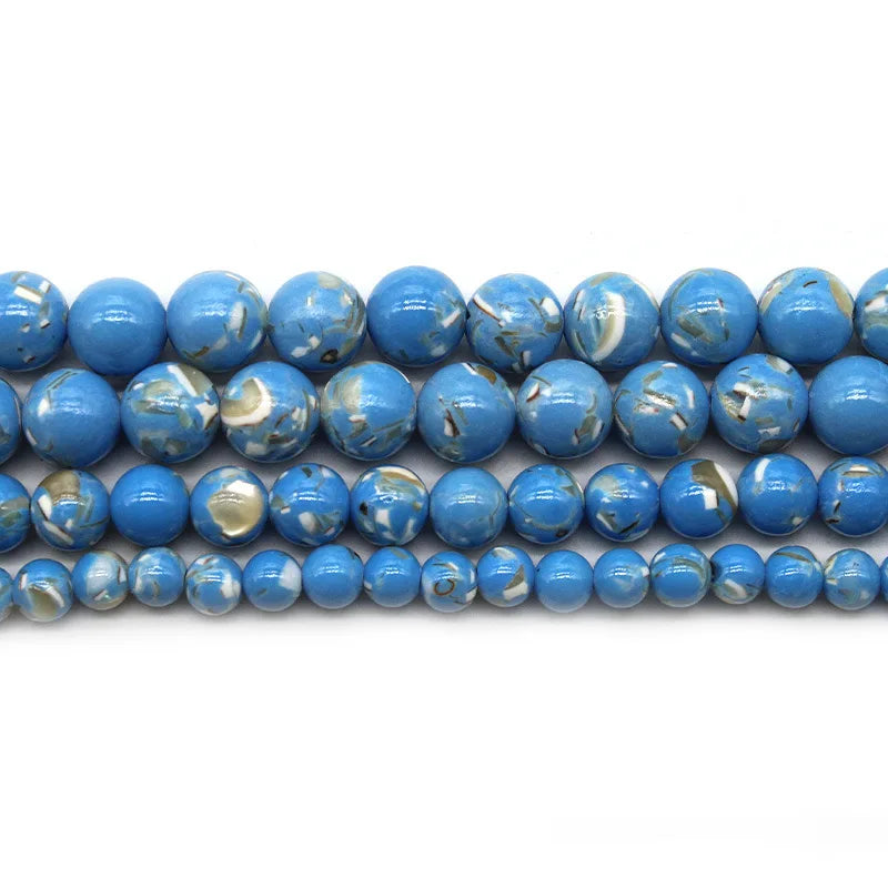 4 6 8 10 12mm Natural purple Stichtite Opal green Larimar stone Round Loose Beads For Jewelry Making DIY Bracelets Necklace 15''