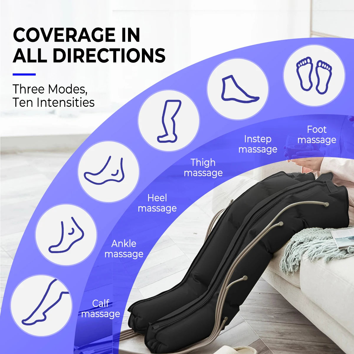 High Quality Air Compression Leg Massager 4-Cavity Physiotherapy Compression Wraps Promotes Blood Circulation Leg Arm Massager