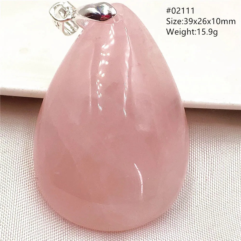 Natural Rose Quartz Pendant Pink Rose Quartz Madagascar Women Men Love Stone AAAAA