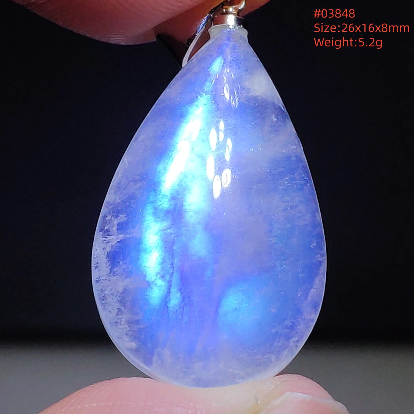 Natural Moonstone Blue Light Pendant Oval Beads Women Men Necklace 925 Silver Moonstone Pendant AAAAAA