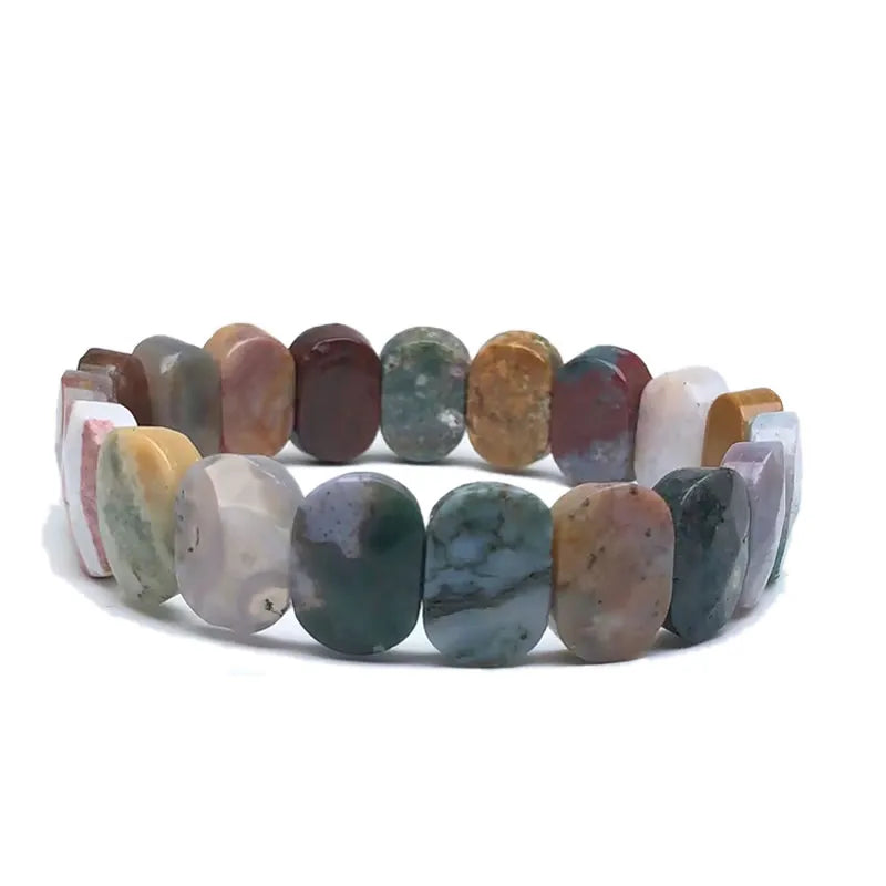 Multi-faceted beads 10x20mm bracelet Natural stone bracelet, agate, crystal quartz Simple bracelet Birthday Christmas Gifts