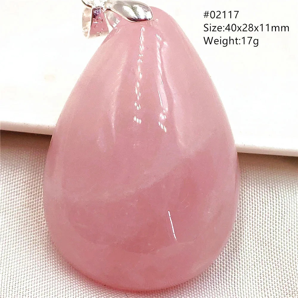 Natural Rose Quartz Pendant Pink Rose Quartz Madagascar Women Men Love Stone AAAAA