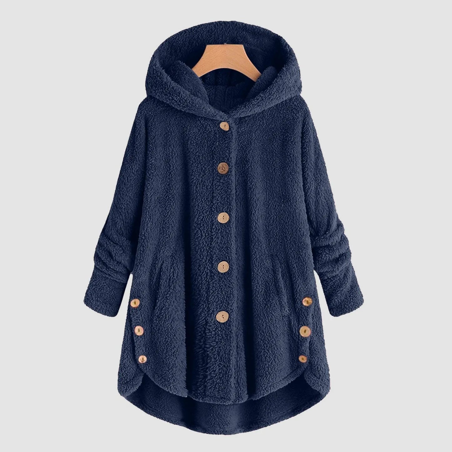 Plus Size 5XL Solid Coat for Women Warm Teddy Bear Plush Coat Wool Jacket Female Hooded Jacket Autumn Winter Women's Coat Casaco