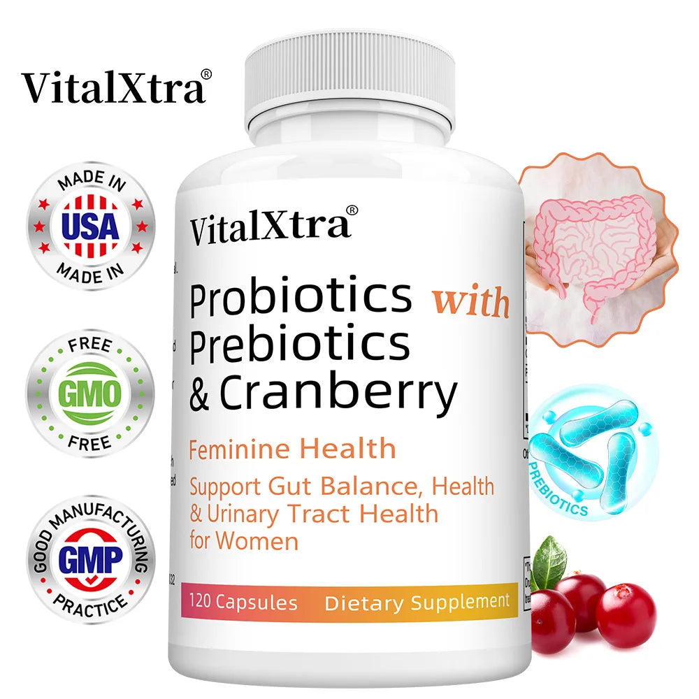 Women's Probiotics, with Cranberry and Prebiotics, Support Gut Health, Maintain Women's Health, and Cleanse The Urinary Tract