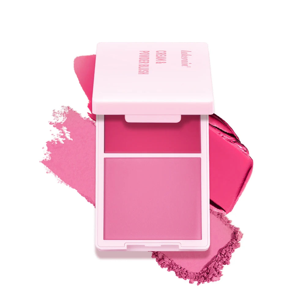 Waterproof Cream & Powder Blush 5Colors Matte Dewy Rosy Blush Makeup Pan Long-lasting Wearing High Natural  Blush Cosmtics