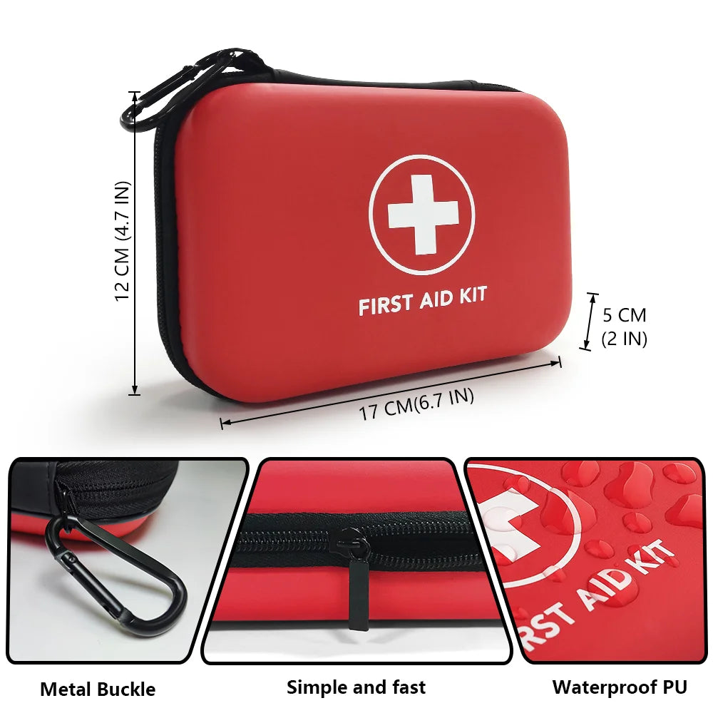 CARBOU 90pcs Waterproof Outdoor Travel Car First Aid Kit Home Small Medical Box Emergency Survival Kit Household Camping