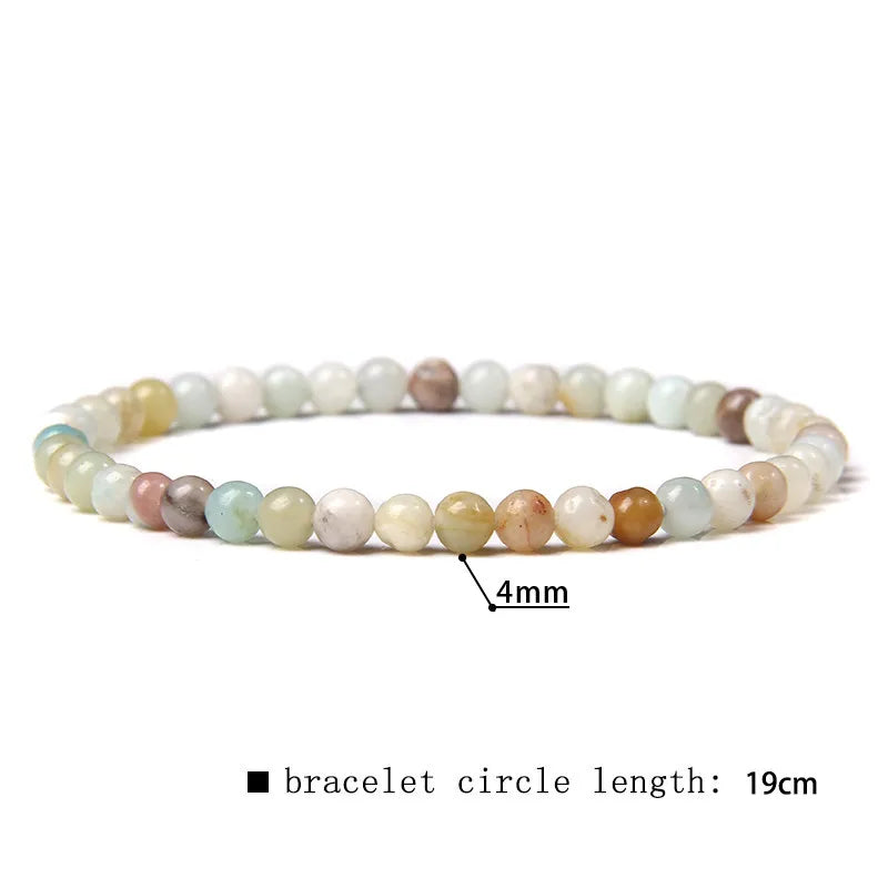 2024 New Stone Bracelet Natural Quartzs Cat Eye Jades Aquamarines Stone Bead Bracelet Stretch Bangle Jewelry Gift For Women Men