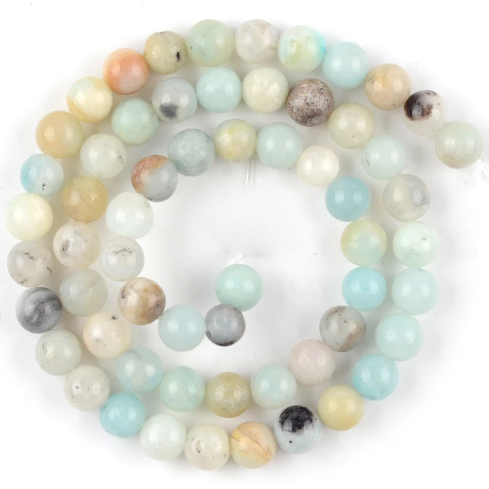 4-12mm Natural Amazonite Stone Beads For Jewelry Making Round Spacer Beads For Jewelry Making DIY Bracelet Handmade