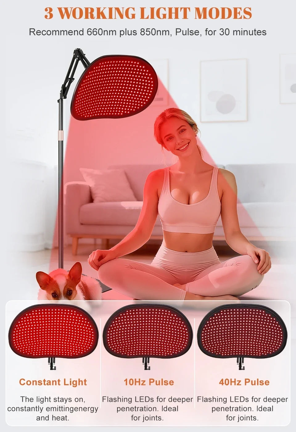 432PCS Red Light Therapy Bracket Light Mat 2-in-1 Relieve Muscle Pain For Full Body Face Near Infrared Light Sauna For Body Face