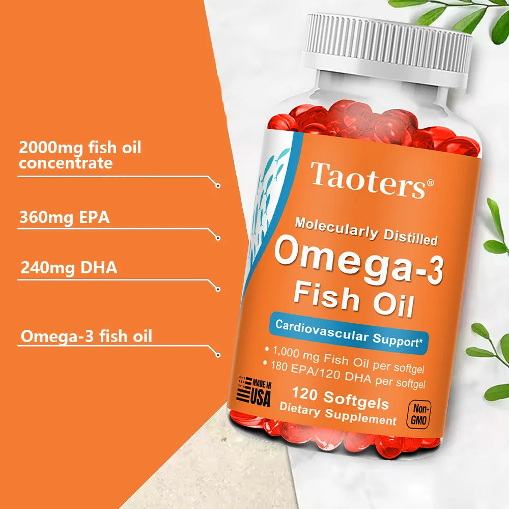 Omega-3 180 EPA / 120 DHA, Molecularly Distilled, Cardiovascular Support, 120 Softgels