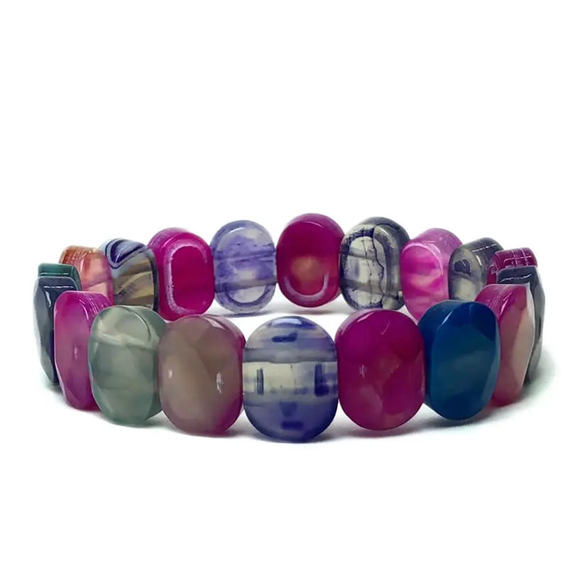 Multi-faceted beads 10x20mm bracelet Natural stone bracelet, agate, crystal quartz Simple bracelet Birthday Christmas Gifts