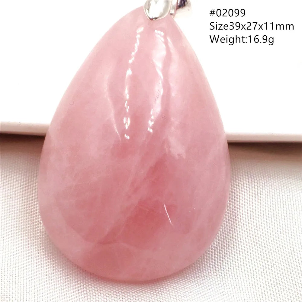Natural Rose Quartz Pendant Pink Rose Quartz Madagascar Women Men Love Stone AAAAA