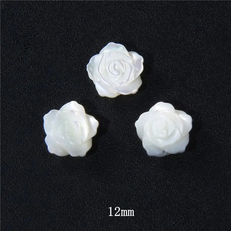 8-12mm Rose-shaped Shell Beads Natural Mother-of-pearl Bead Handmade Fashion DIY MOP Charm Beads for Necklace Earrings Accessory