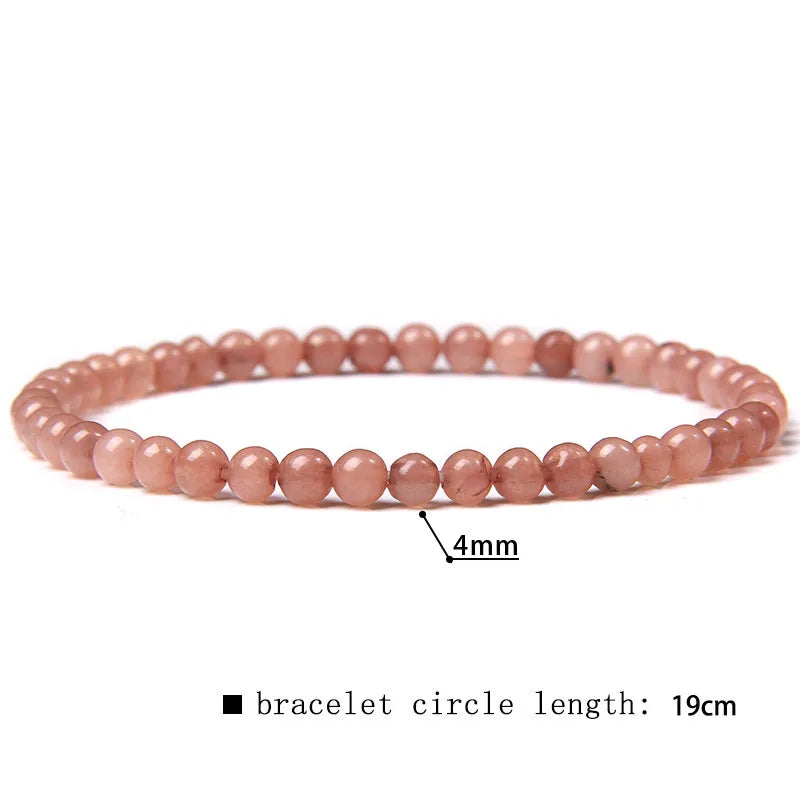 2024 New Stone Bracelet Natural Quartzs Cat Eye Jades Aquamarines Stone Bead Bracelet Stretch Bangle Jewelry Gift For Women Men