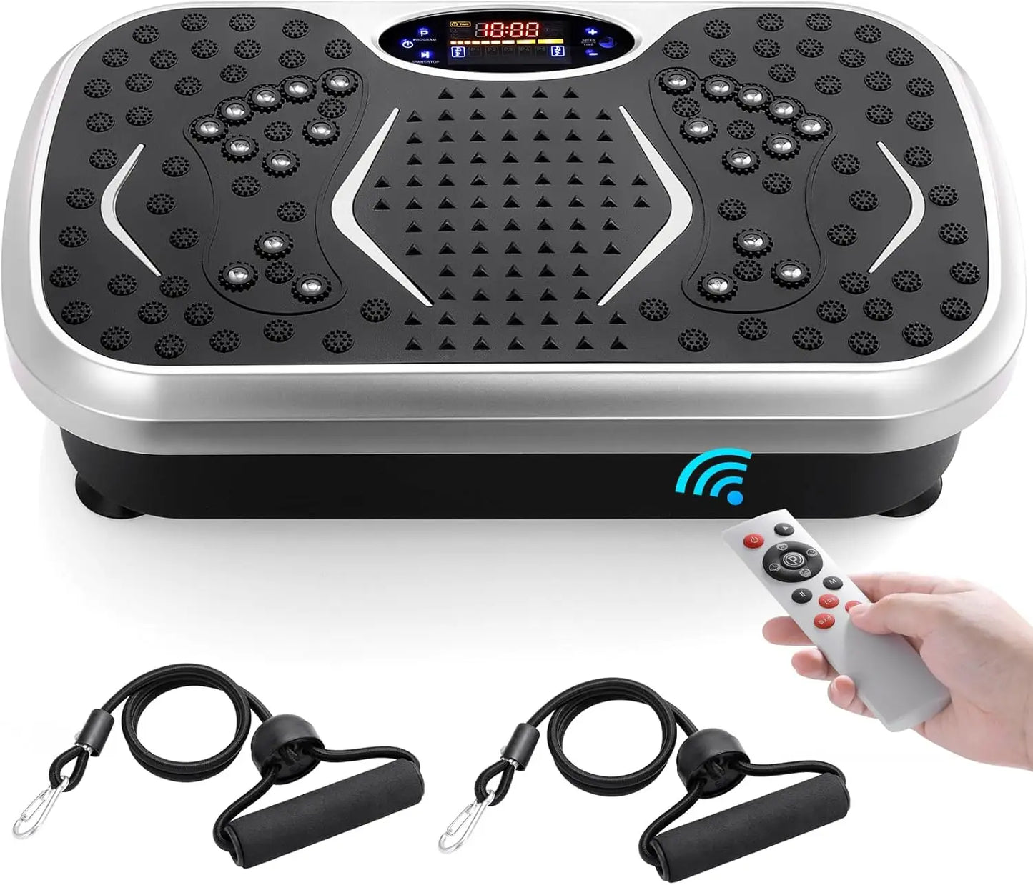 Vibration Plate,Fitness Vibration Board for Home,Full Body Exercise Machine,Fat Burning&Muscle Building,Body Shaper,Silver