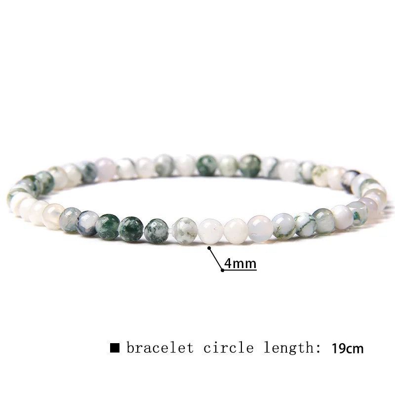 2024 New Stone Bracelet Natural Quartzs Cat Eye Jades Aquamarines Stone Bead Bracelet Stretch Bangle Jewelry Gift For Women Men