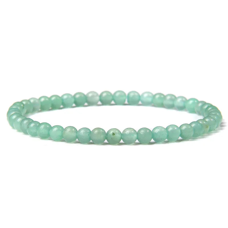 2024 New Stone Bracelet Natural Quartzs Cat Eye Jades Aquamarines Stone Bead Bracelet Stretch Bangle Jewelry Gift For Women Men