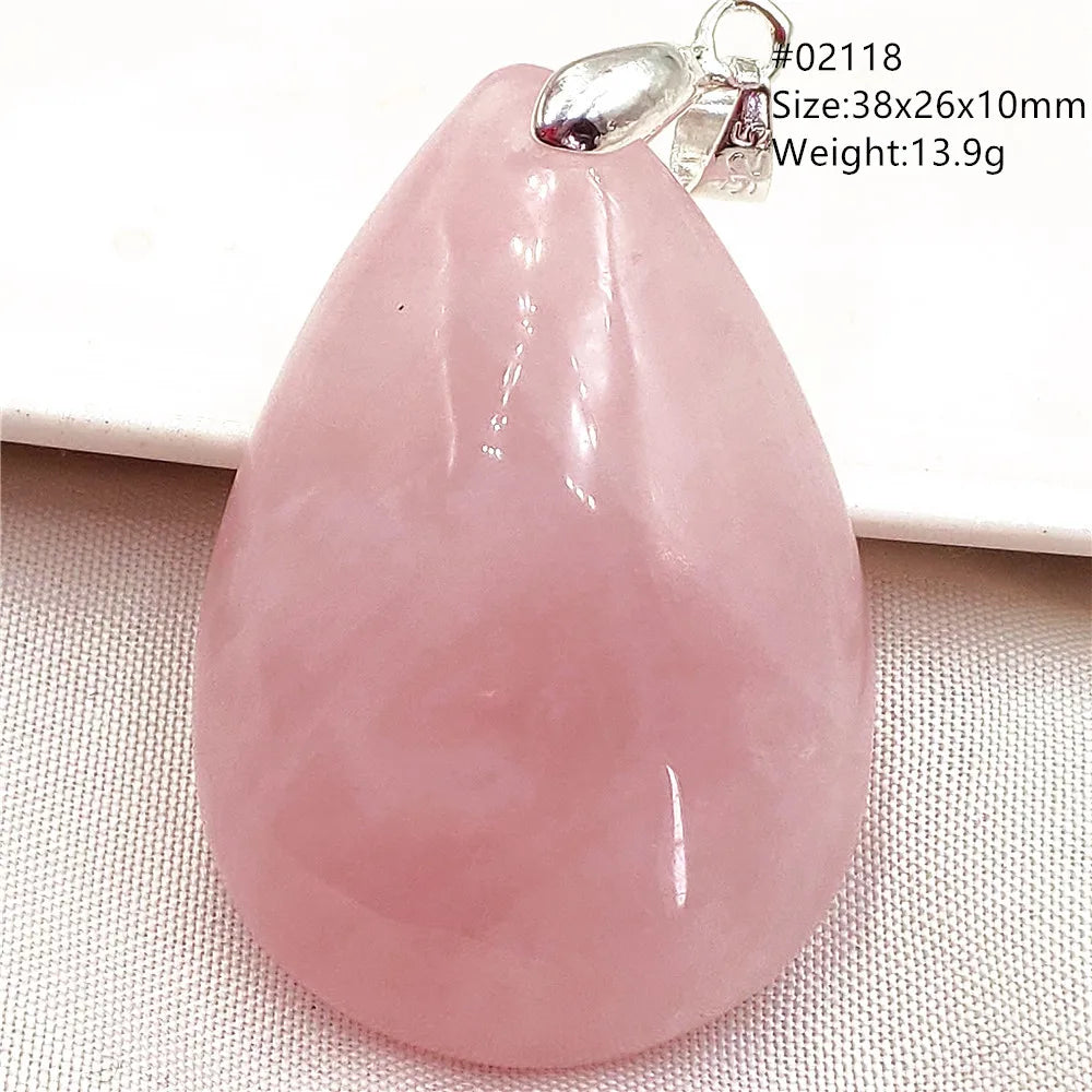 Natural Rose Quartz Pendant Pink Rose Quartz Madagascar Women Men Love Stone AAAAA
