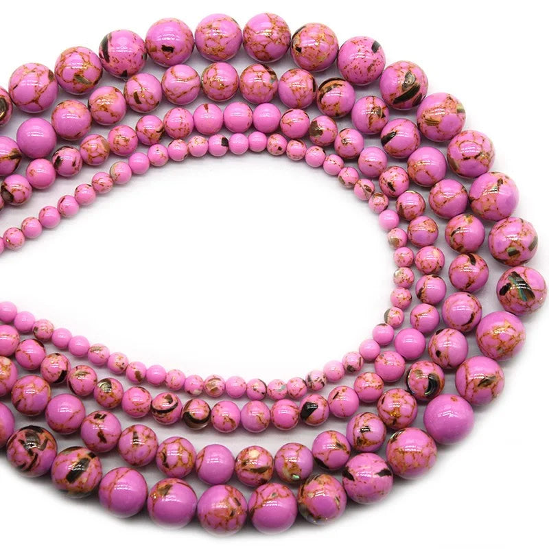 4 6 8 10 12mm Natural purple Stichtite Opal green Larimar stone Round Loose Beads For Jewelry Making DIY Bracelets Necklace 15''
