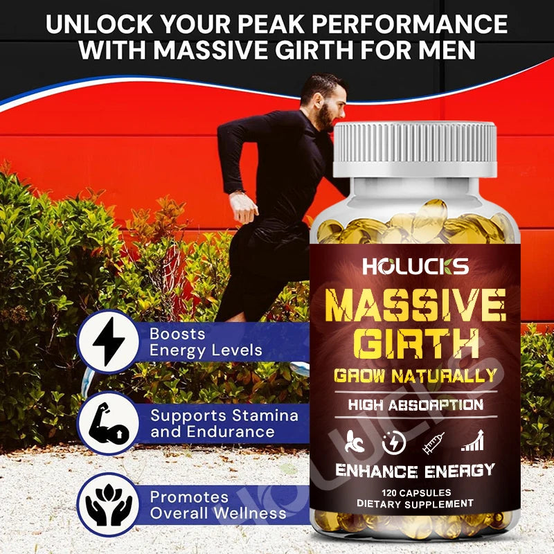 Massive Girth Men's Capsules, Enhances Performance & Energy, Provide a Happy Life for Men and Women - 120 Gummy