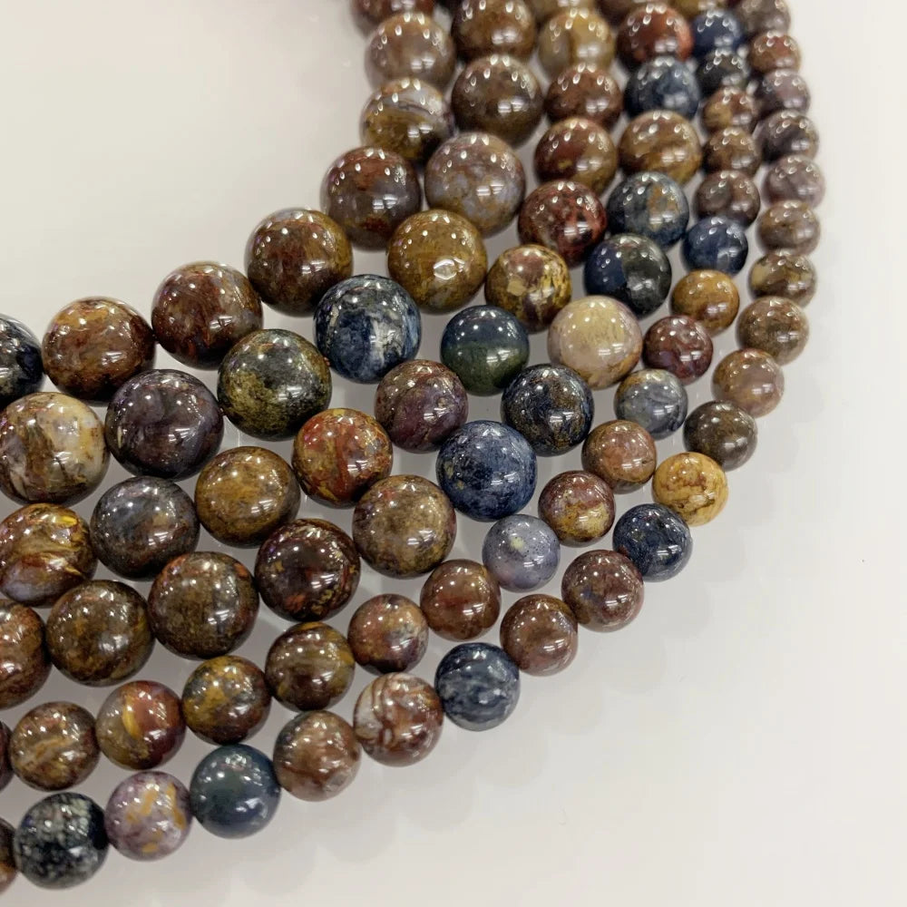 4 6 8 10 12mm Natural purple Stichtite Opal green Larimar stone Round Loose Beads For Jewelry Making DIY Bracelets Necklace 15''