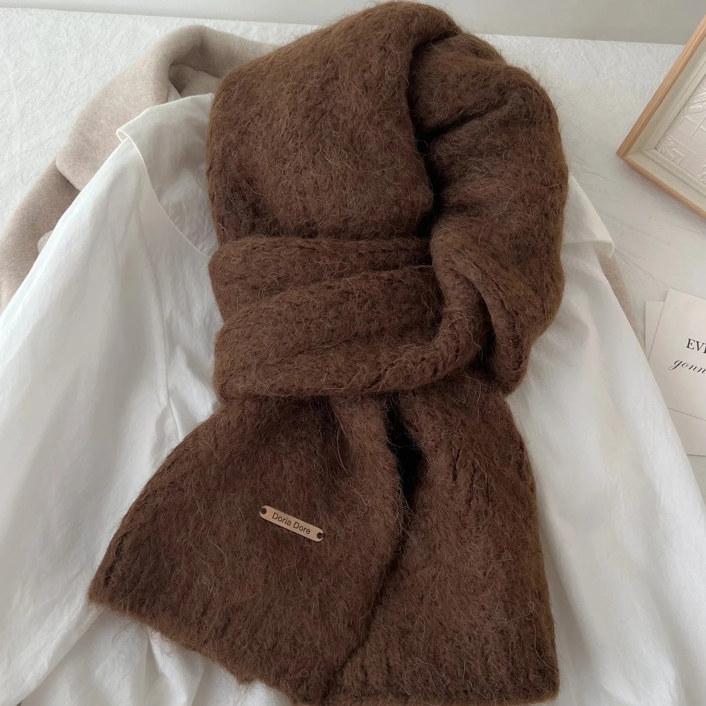 Albaca Alpaca Wool Scarf Women's Winter 2024 New High-End Feelknit Wool-Blend Korean Trendy Student Use Warm Scarf