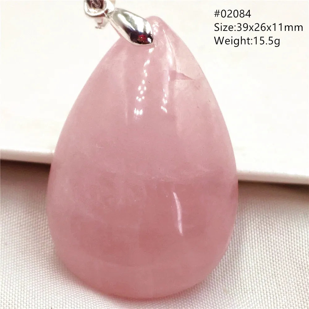Natural Rose Quartz Pendant Pink Rose Quartz Madagascar Women Men Love Stone AAAAA