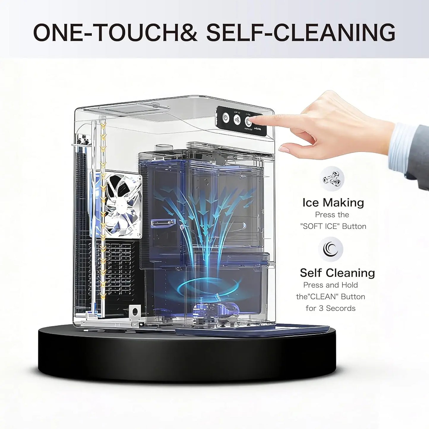 Large Capacity Ice Makers Countertop One-Click Operation Self-Cleaning Portable Ice Maker 41lbs/24H with There is A, Customized