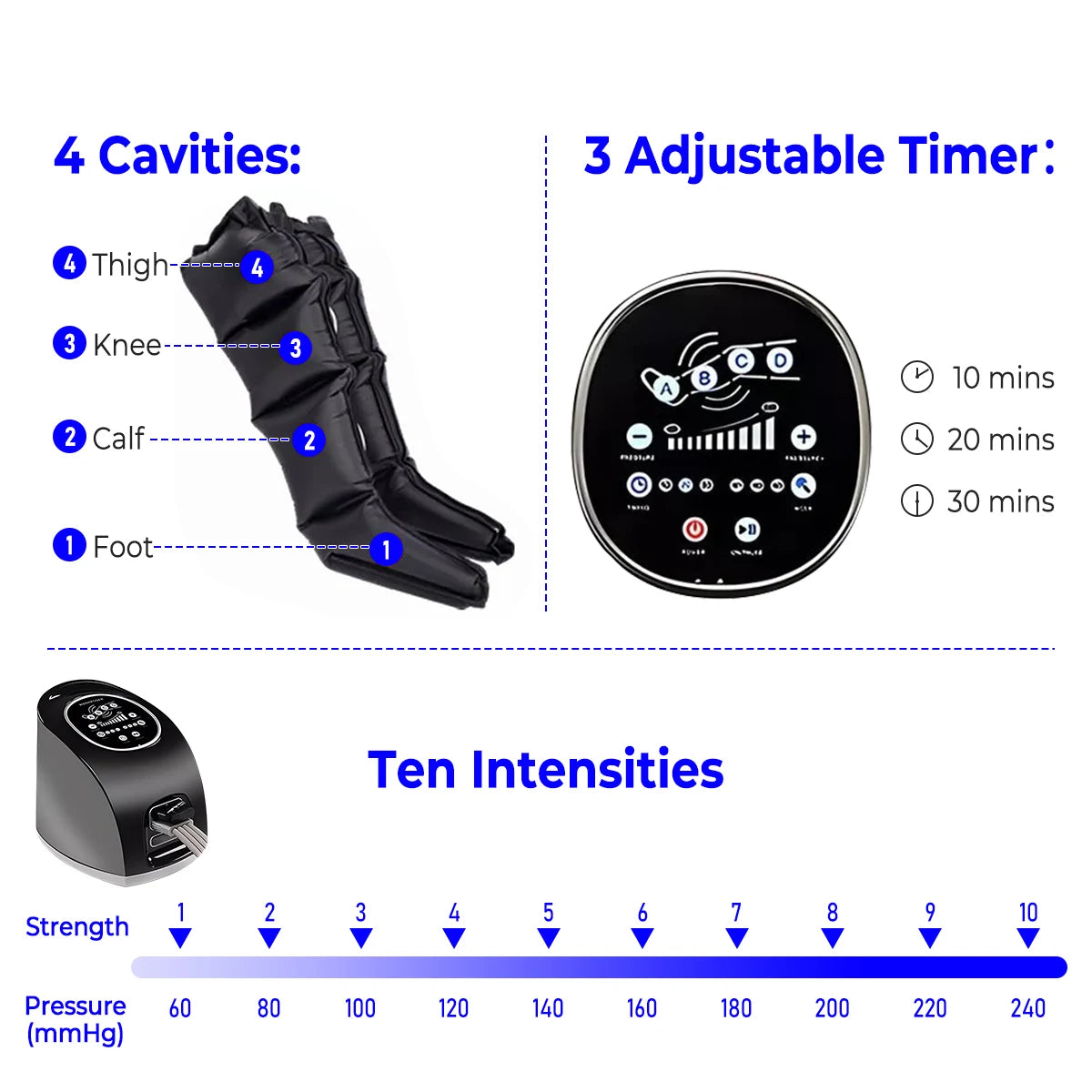 High Quality Air Compression Leg Massager 4-Cavity Physiotherapy Compression Wraps Promotes Blood Circulation Leg Arm Massager