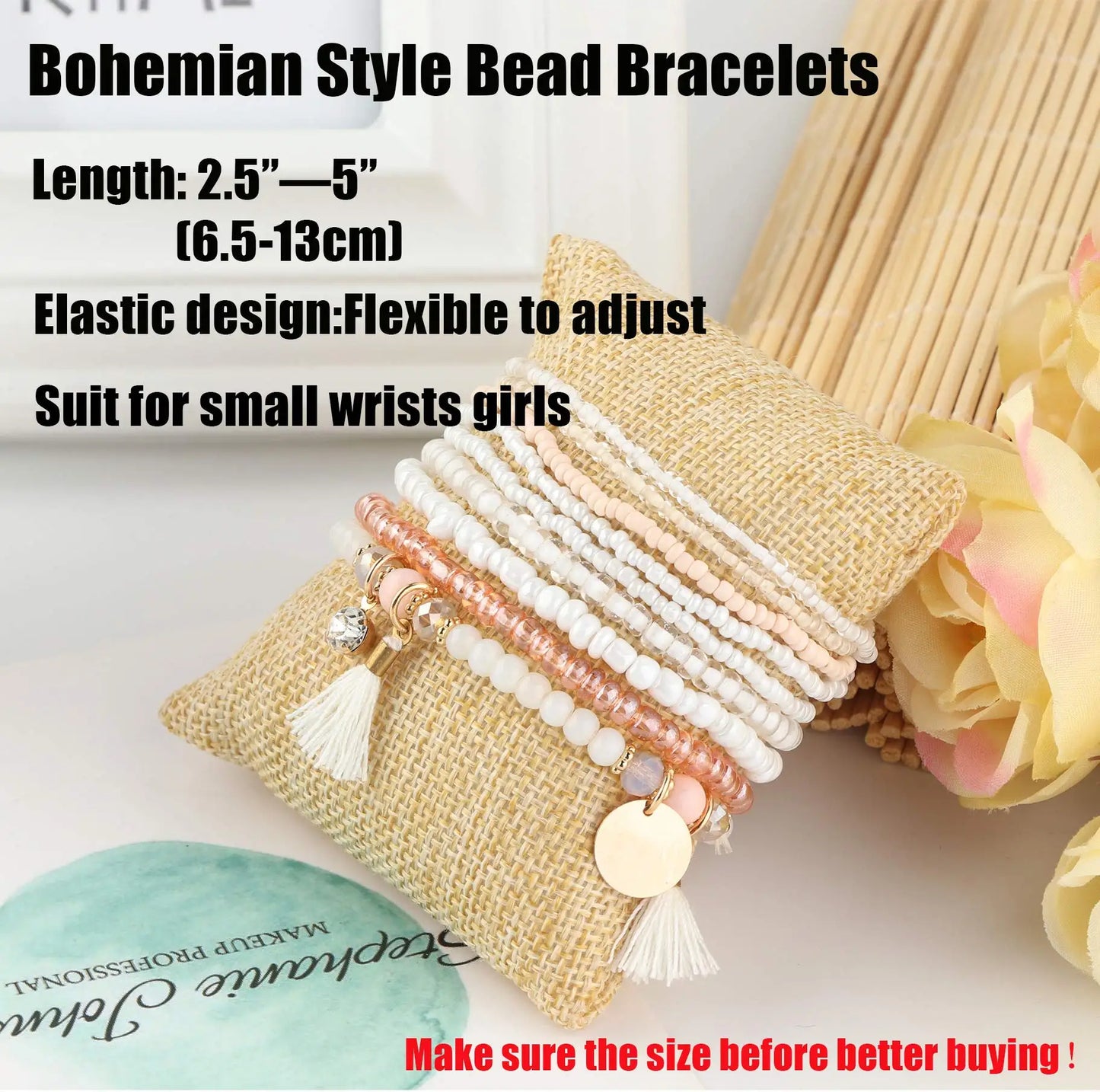 6Sets Boho Bead Bracelets Set Stackable Bracelets Comfortable Stretch Bracelets Multicolor Bohemian Charm Bracelet for Women Men