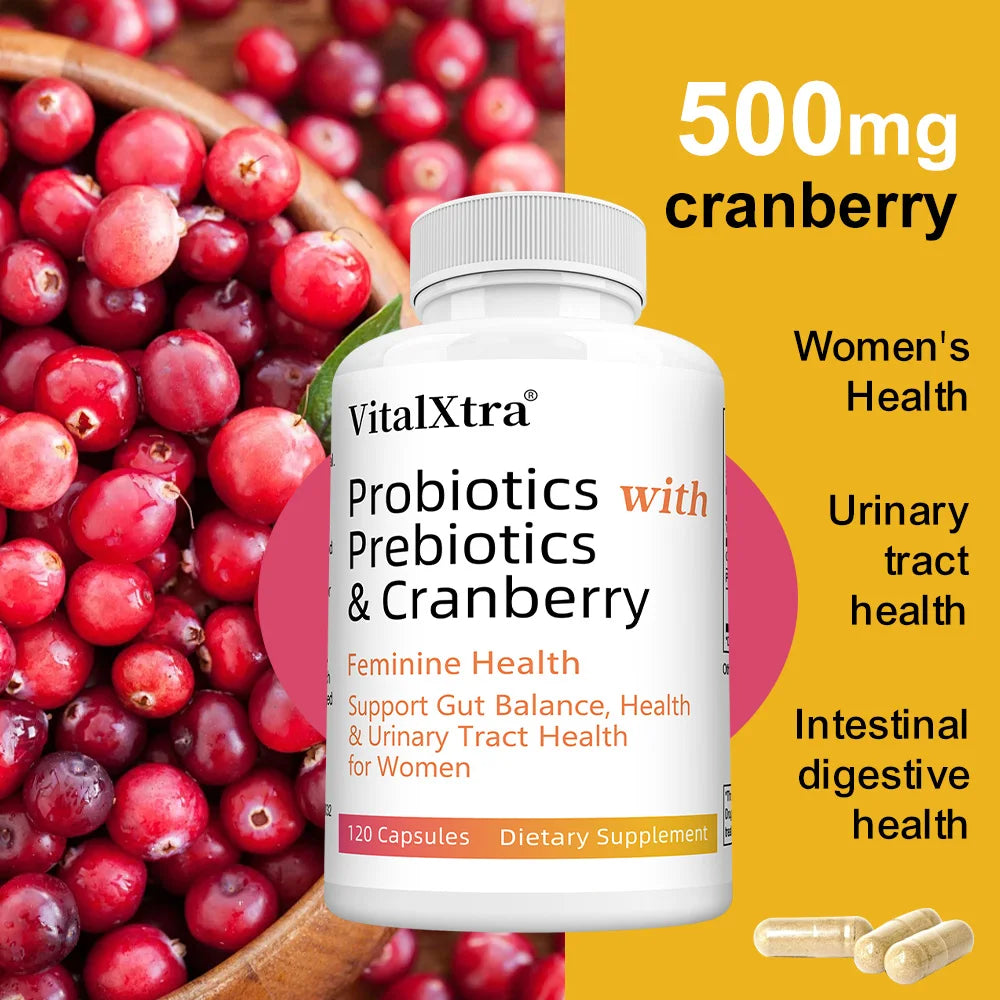 Women's Probiotics, with Cranberry and Prebiotics, Support Gut Health, Maintain Women's Health, and Cleanse The Urinary Tract