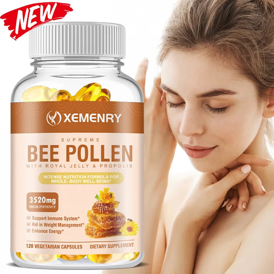 Bee Pollen Supplement - Relieve Joint Inflammation, Enhance Immunity, Antioxidant - 120 Capsules