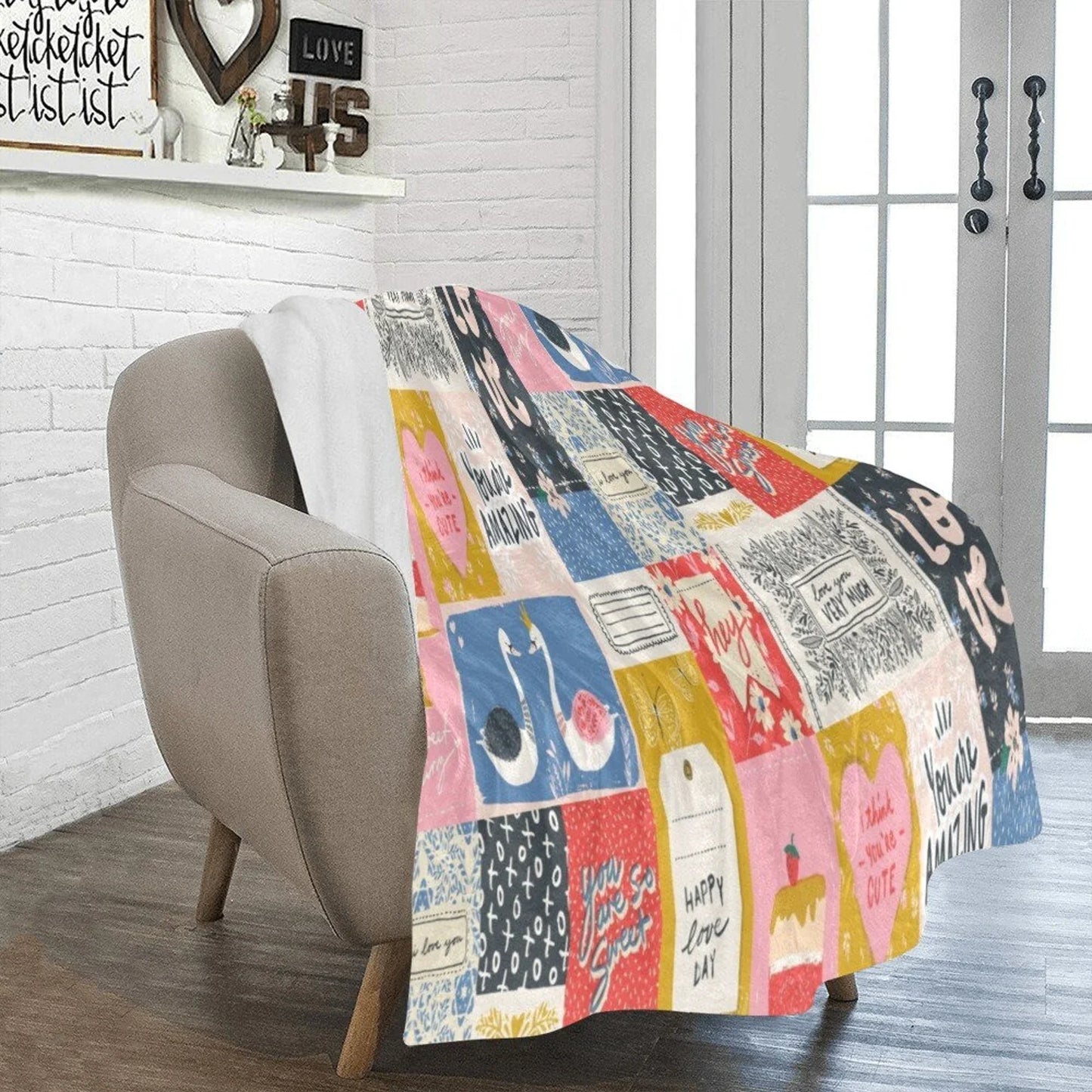 Patchwork Kantha Quilt Floral Print Cotton Bedding Throw Bedding Soft Warm Throw for Sofa Bed Couch Chair Cartoon Design in Red
