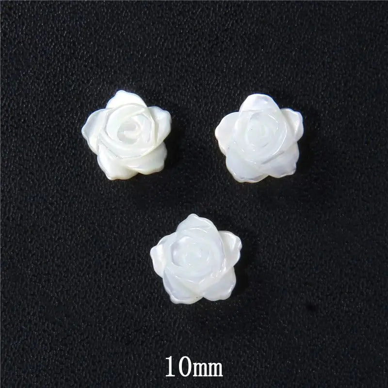 8-12mm Rose-shaped Shell Beads Natural Mother-of-pearl Bead Handmade Fashion DIY MOP Charm Beads for Necklace Earrings Accessory