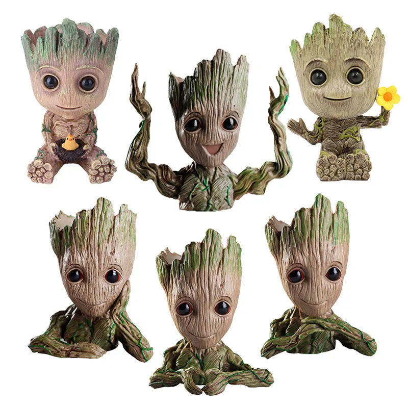 Modern Vases For Flowers Pot Groot Garden Pots Planters Anime Figurines Home Decoration Accessories Office Storage Pen Case