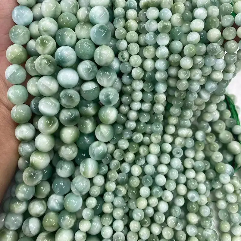 4 6 8 10 12mm Natural purple Stichtite Opal green Larimar stone Round Loose Beads For Jewelry Making DIY Bracelets Necklace 15''