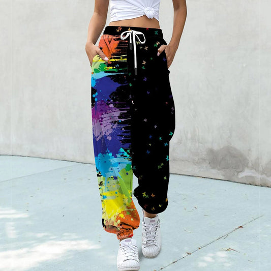 Prints Bottom Sweatpants Plus Size Pants For Women High Waist Athletic Fit Jogger Long Pants Women Sweatpants ropa mujer