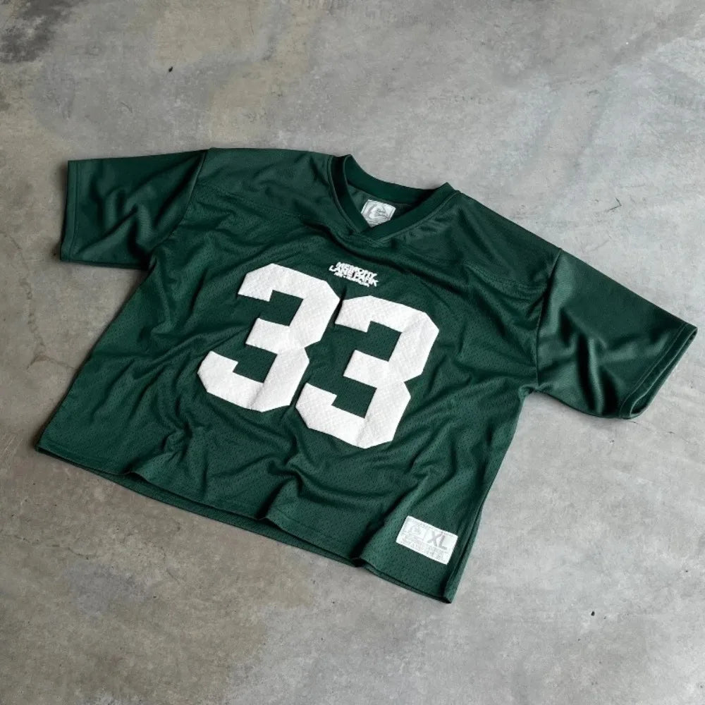Y2K Retro Mesh T Shirt Men Women Jersey Quick Dry Breathable Street College Sports Wear Oversized Unisex Football Training Wear