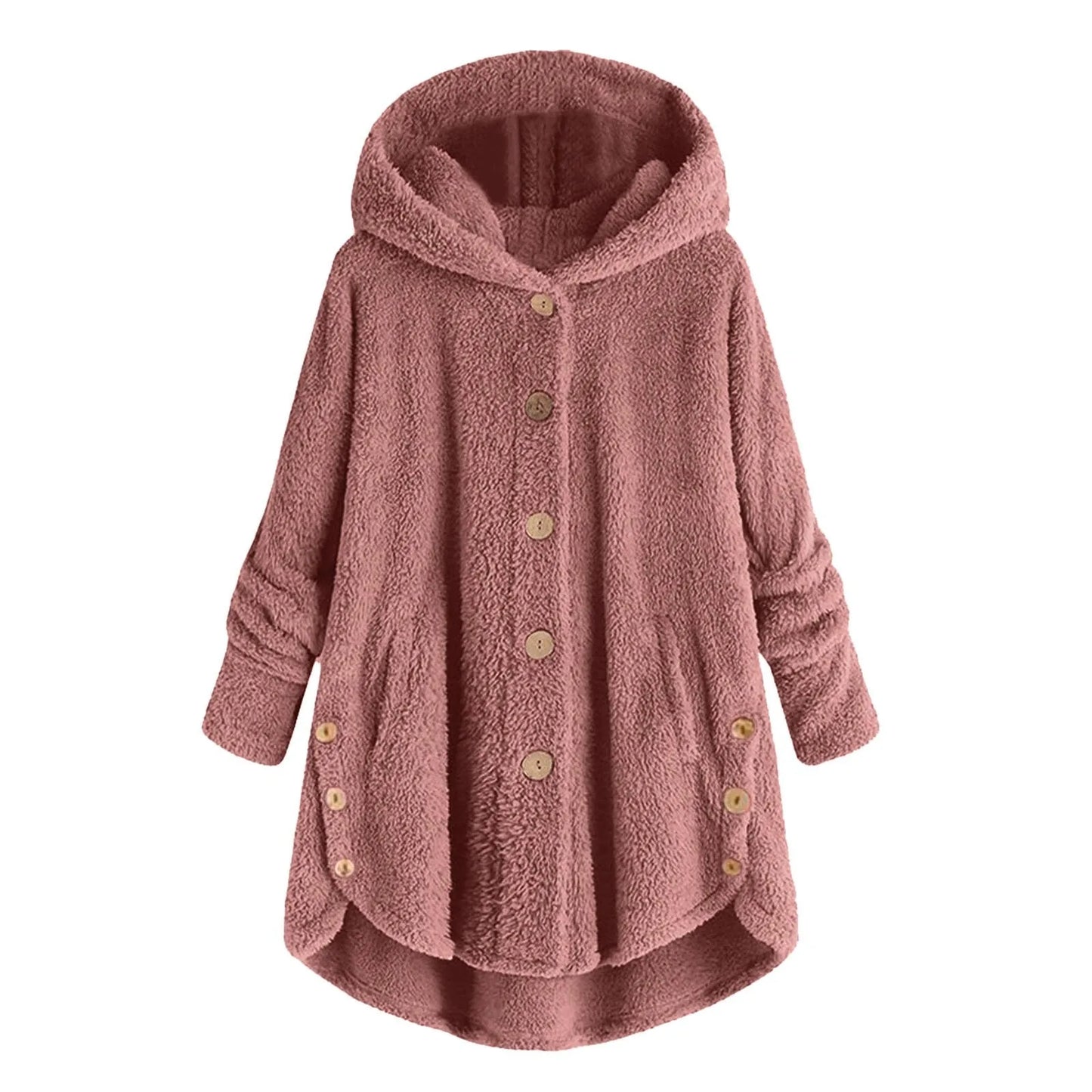 Plus Size 5XL Solid Coat for Women Warm Teddy Bear Plush Coat Wool Jacket Female Hooded Jacket Autumn Winter Women's Coat Casaco