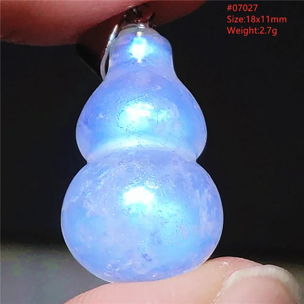 Natural Moonstone Blue Light Pendant Oval Beads Women Men Necklace 925 Silver Moonstone Pendant AAAAAA