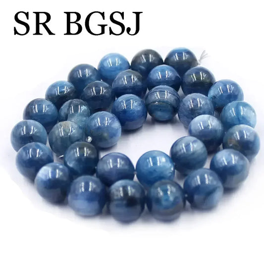 10-11MM 12-13MM Natural Stone Kyanite Round Loose Spacer Bead For Jewelry Making Needlework DIY Bracelet Accessories Strand