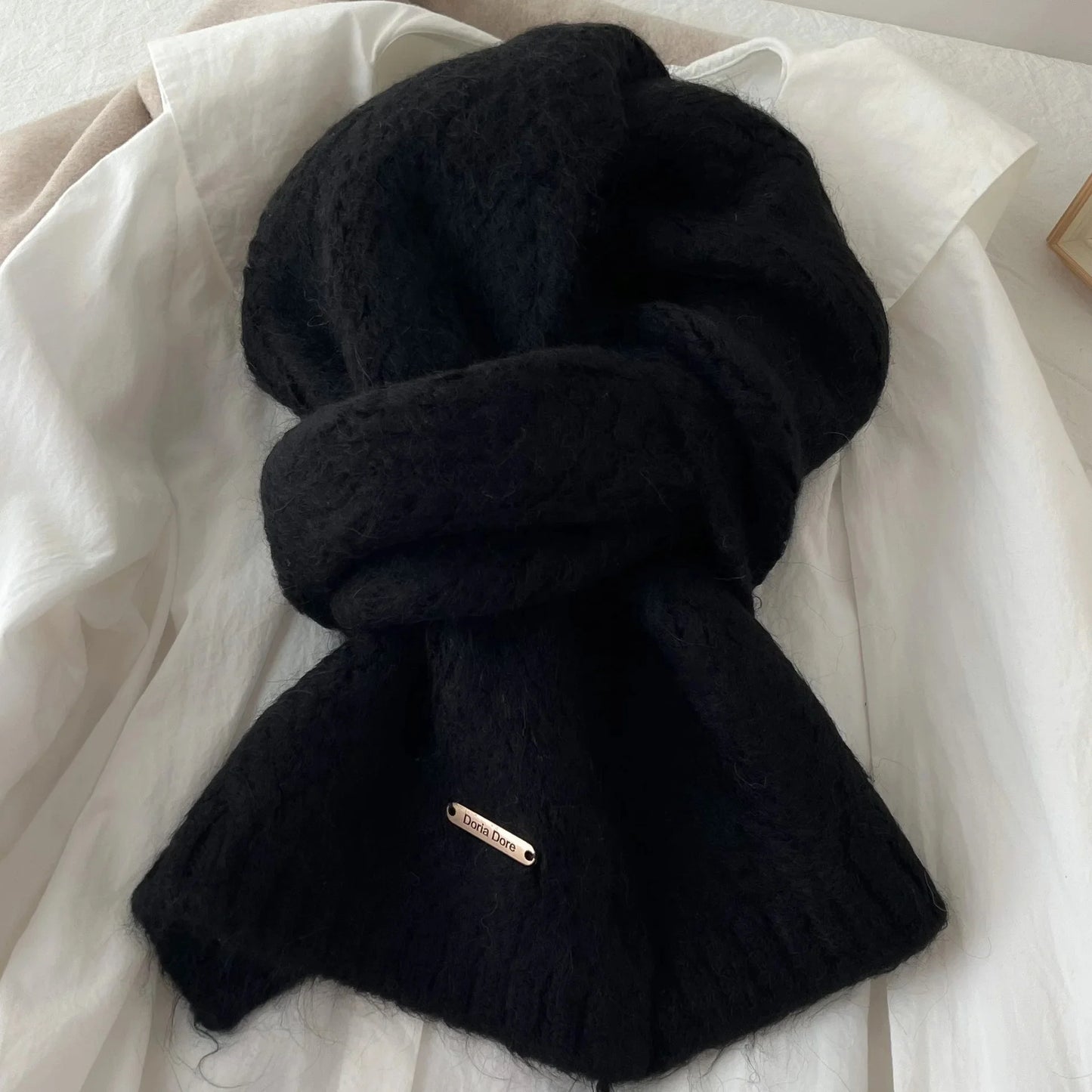 Albaca Alpaca Wool Scarf Women's Winter 2024 New High-End Feelknit Wool-Blend Korean Trendy Student Use Warm Scarf