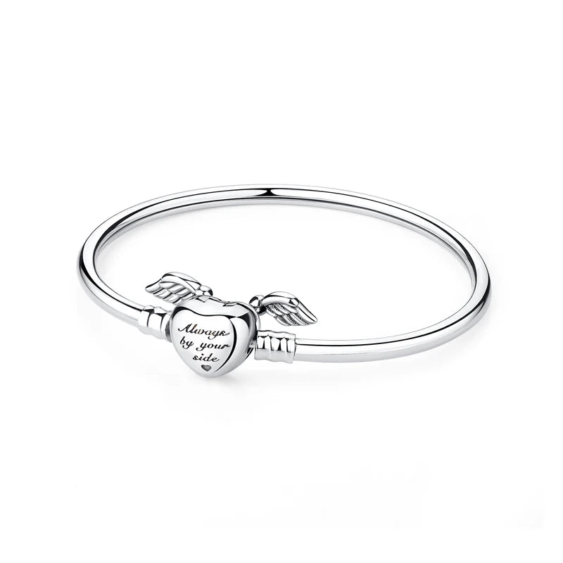 Original 925 Sterling Silver Bracelet for Women Charms Beads Rose Gold Heart Bracelets Bangles Snake Chain Luxury Jewelry Gift